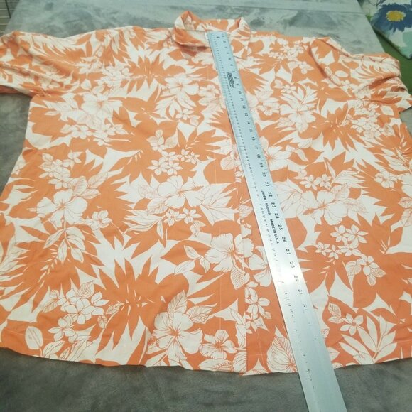Harper Greer Women's Button Down Tunic Top 3/4 Sleeves Floral Orange Size XXL - Picture 10 of 10